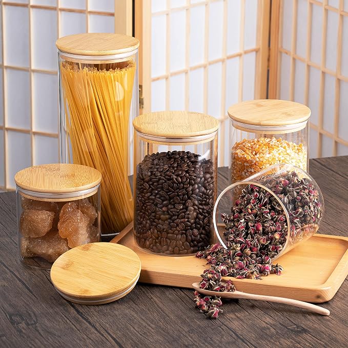 YUNCANG Glass Storage Jars, Nuts and Spice Jars - Image 7