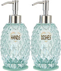 MALACHI Soap Dispenser Set, Crystal-Textured Diamond Glass by MALACHI