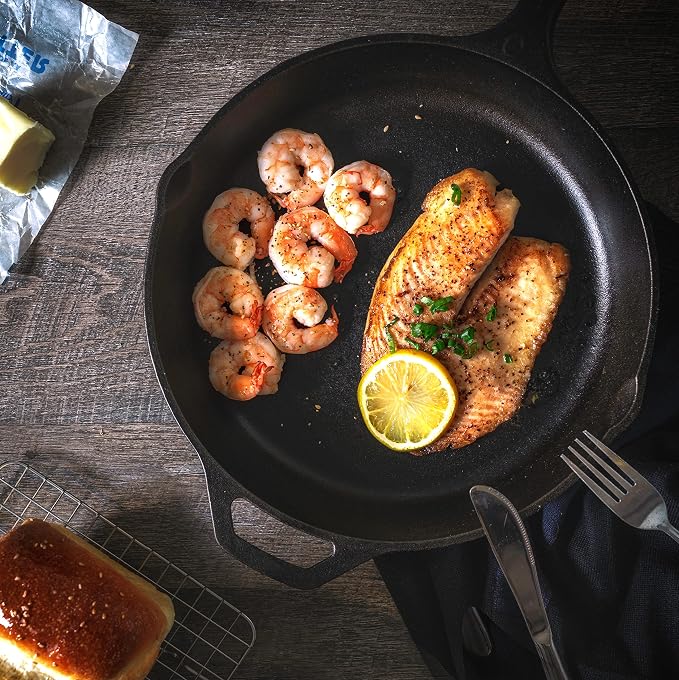 Utopia Kitchen Saute Frying Pan 8 Inch, Cast Iron Chefs Pan, Pre Seasoned Cast - Image 6
