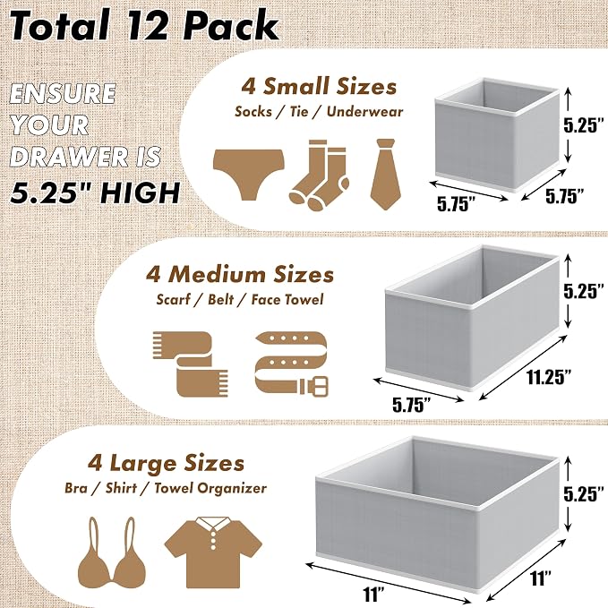 Simple Houseware Foldable Drawer Organizer - Image 2
