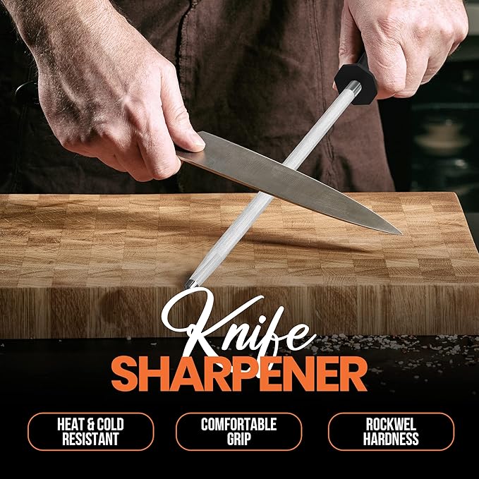 Utopia Kitchen 10 Inch Honing Steel Knife Sharpening Steel Sharpening Rod - Image 4