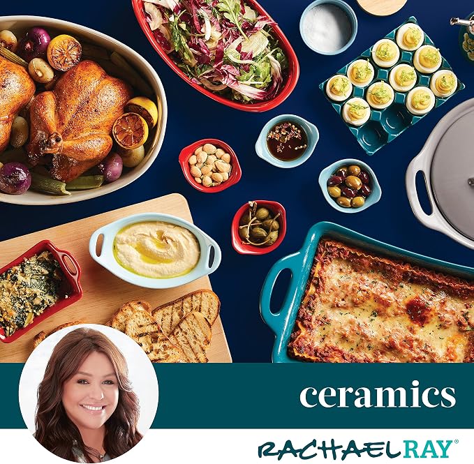 Rachael Ray Solid Glaze Ceramics Au Gratin Bakeware/Baker Set, Rectangular - Image 4