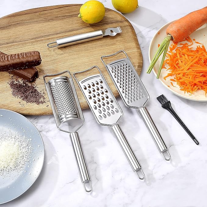 Tongjude Stainless Steel Cheese Grater Set, Lemon Zester - Image 2