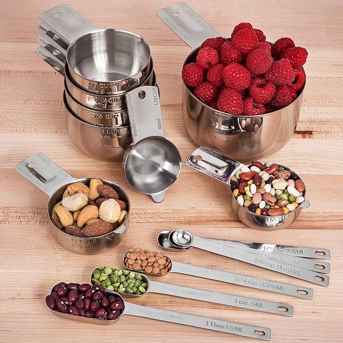 Hudson Essentials Stainless Steel Measuring Cups and Spoons Set - Image 5