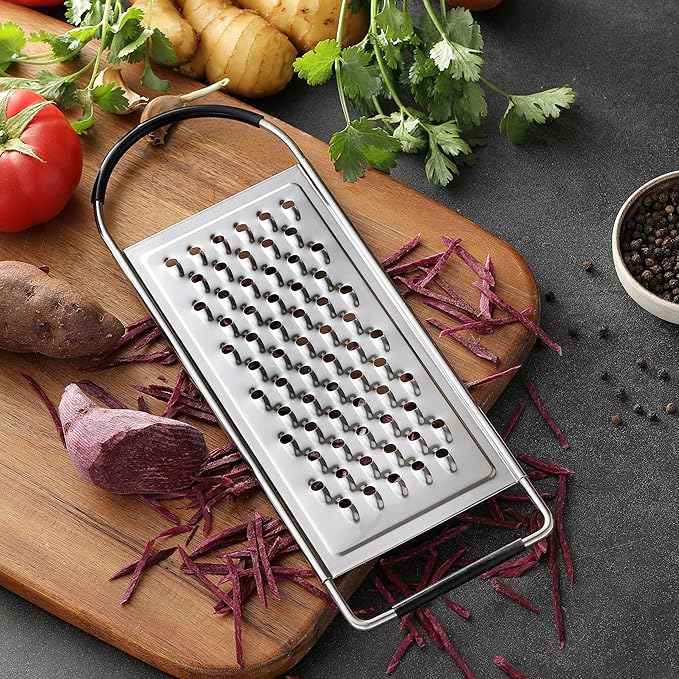 Cheese Grater Handheld, HIA Flat Coarse Stainless Steel Graters - Image 5