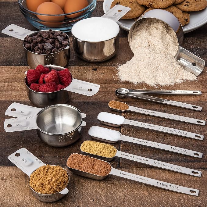 Hudson Essentials Stainless Steel Measuring Cups and Spoons Set - Image 5