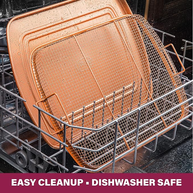 Gotham Steel Baking Sheet with Air Fry Rack, 16.5” x 12.5”, Use as Cooling Wire - Image 8