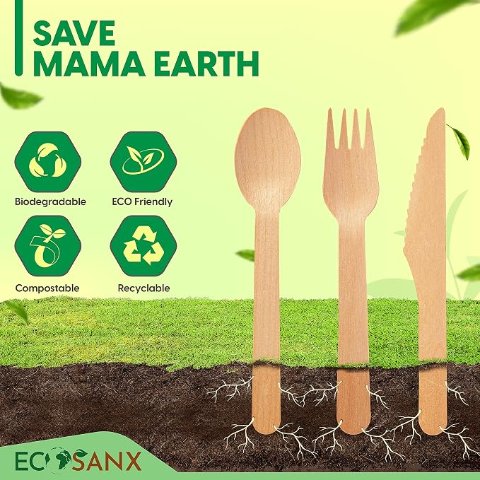 ECOSANX® 300 PCs Wooden spoons for eating, 6.5" Splinter Free small disposable - Image 7