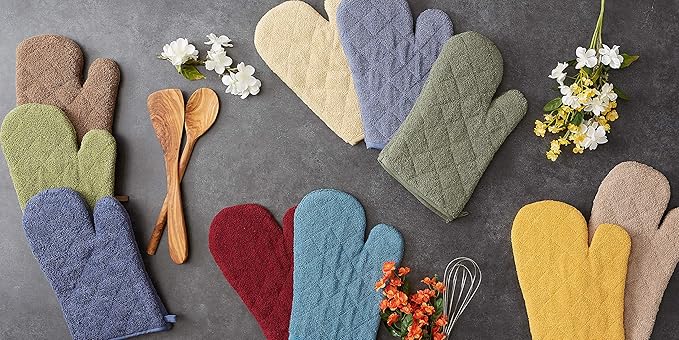 DII Basic Terry Collection 100% Cotton Quilted, Oven Mitt, 2 Piece - Image 6