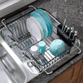 Dish Drying Rack Over the Sink In Stainless Steel Black Expandable Drainer by JASIWAY